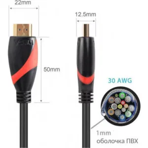 Кабель VCOM HDMI-HDMI Cable 1,8м (CG525D-R-1.8) Кабель VCOM HDMI-HDMI Cable 1,8м (CG525D-R-1.8)