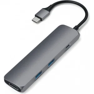 Док-станция Satechi Slim Aluminum Type-C Multi-Port Adapter with Type-C Charging Port Grey (ST-CMAM) Док-станция Satechi Slim Aluminum Type-C Multi-Port Adapter with Type-C Charging Port Grey (ST-CMAM)