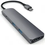 Док-станция Satechi Slim Aluminum Type-C Multi-Port Adapter with Type-C Charging Port Grey (ST-CMAM)