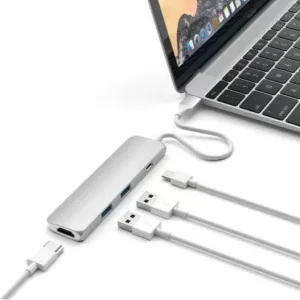 Док-станция Satechi Slim Aluminum Type-C Multi-Port Adapter with Type-C Charging Port Silver (ST-CMAS) Док-станция Satechi Slim Aluminum Type-C Multi-Port Adapter with Type-C Charging Port Silver (ST-CMAS)