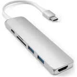 Док-станция Satechi Type-C Slim Multiport Adapter V2 Silver (ST-SCMA2S)