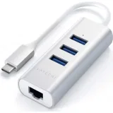 Адаптер Satechi Type-C 2-in-1 USB 3.0 Aluminum 3 Port Hub and Ethernet Port Silver (ST-TC2N1USB31AS)
