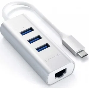 Адаптер Satechi Type-C 2-in-1 USB 3.0 Aluminum 3 Port Hub and Ethernet Port Silver (ST-TC2N1USB31AS) Адаптер Satechi Type-C 2-in-1 USB 3.0 Aluminum 3 Port Hub and Ethernet Port Silver (ST-TC2N1USB31AS)