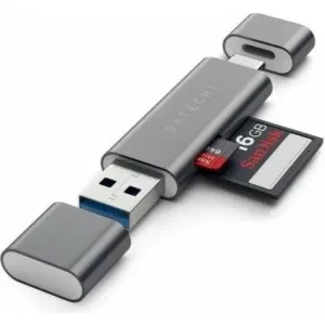 Адаптер Satechi Aluminum Type-C USB 3.0 and Micro/SD Card Reader Grey (ST-TCCRAM) Адаптер Satechi Aluminum Type-C USB 3.0 and Micro/SD Card Reader Grey (ST-TCCRAM)